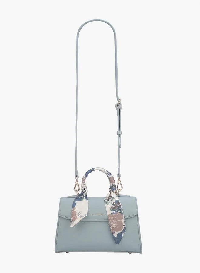 لو كونفورت Textured Crossbody Bag With Scarf Accent